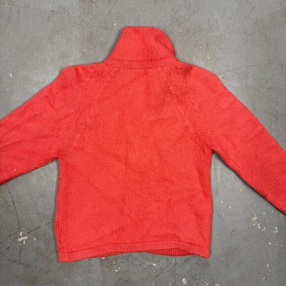 Chunky Wool Knit Sweater Button Up Cardigan Pearl Buttons Pink Small - Picture 7 of 7